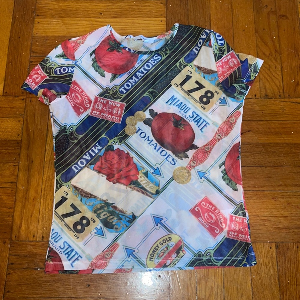Miaou mini baby t shirt in Figaro tomato print